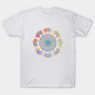 Spring Dots Mandala Pattern, Modern Mandala, Colourful Mandala, Fresh Mandala Design T-Shirt